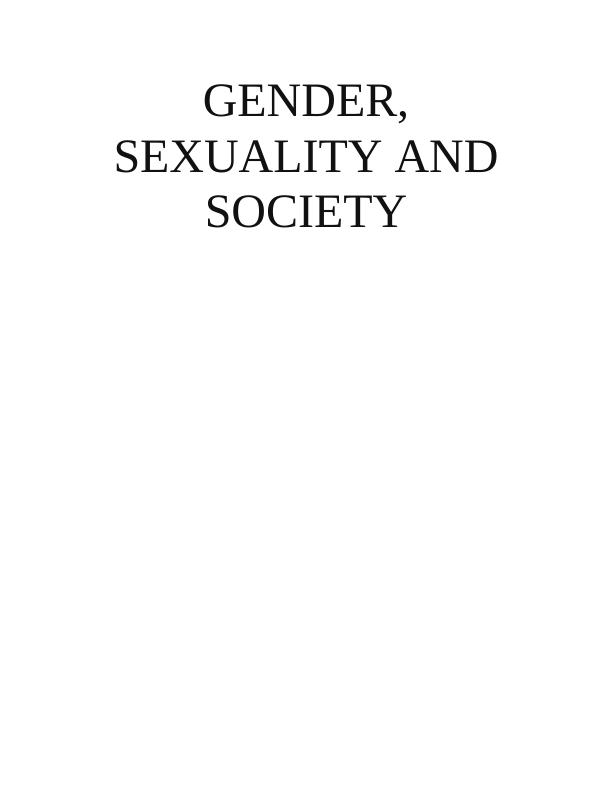 Gender Sexuality And Society A Sociological Perspective 1238