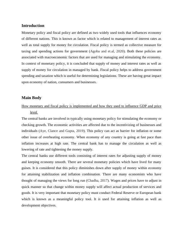 Global Macroeconomic Policies: How Monetary and Fiscal Policy Influence GDP and Price Level_3