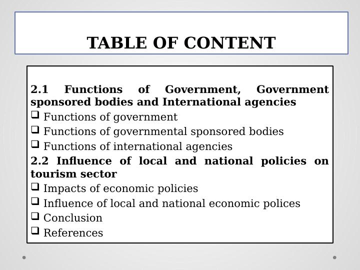 Influence of Government and Policies on Tourism Sector_2