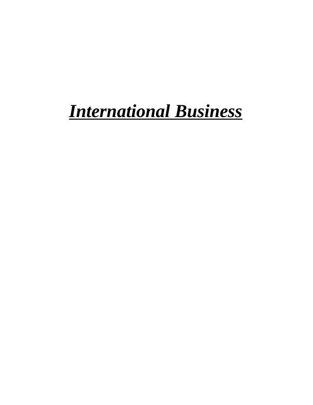 International Business Globalisation_1