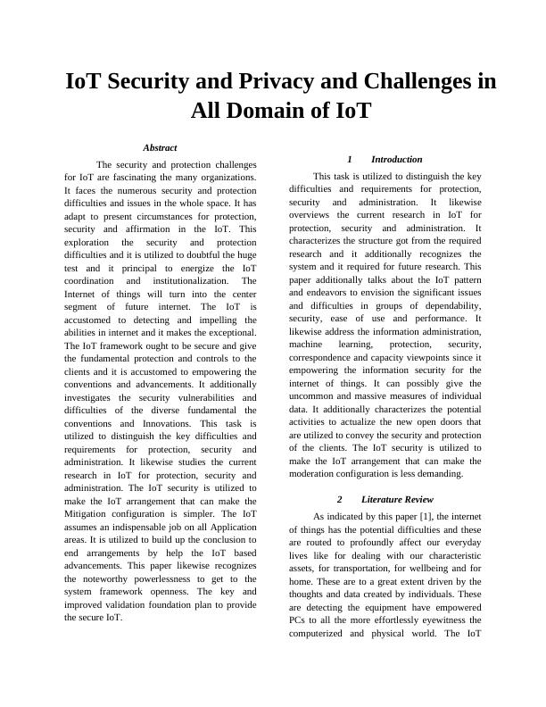 IoT Security and Privacy Challenges in All Domains of IoT_1
