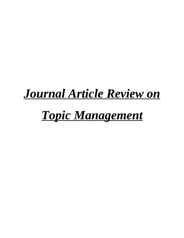 journal article review on project management pdf