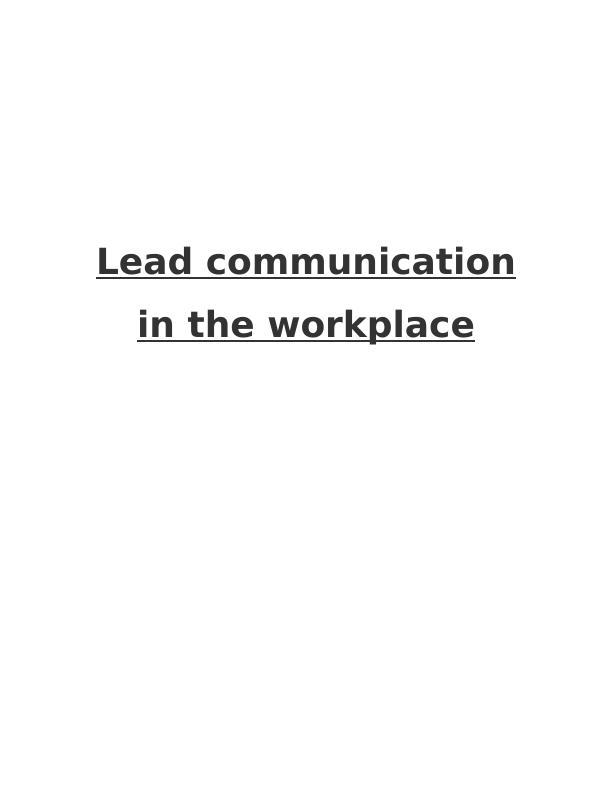 lead workplace communication essay