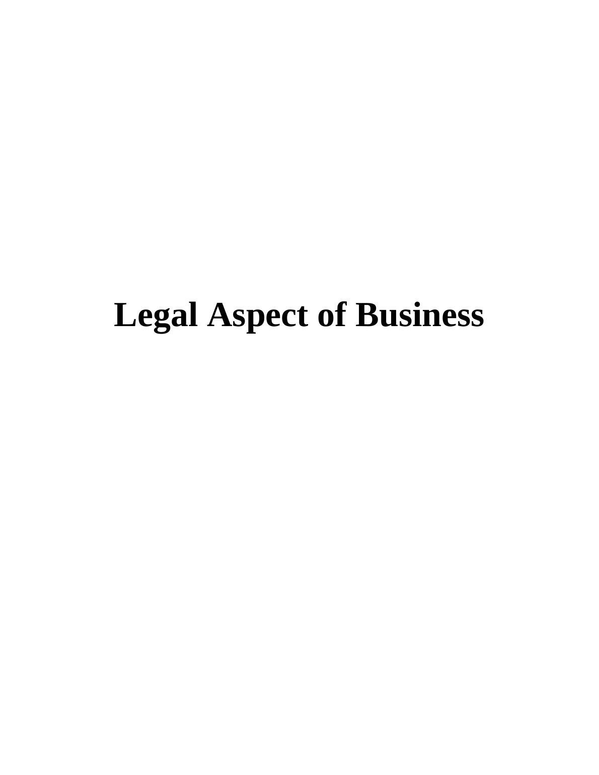Legal Aspect of Business - Assignment_1