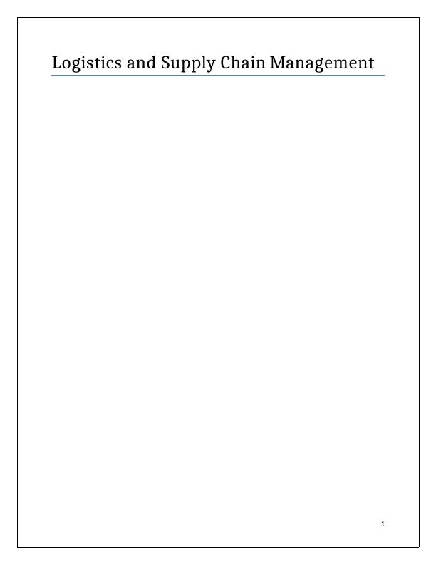 supply chain management and logistics case study