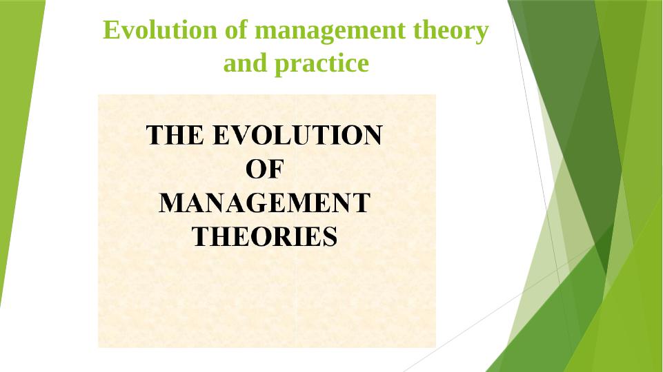 Evolution of Management Theory and Practice - Desklib