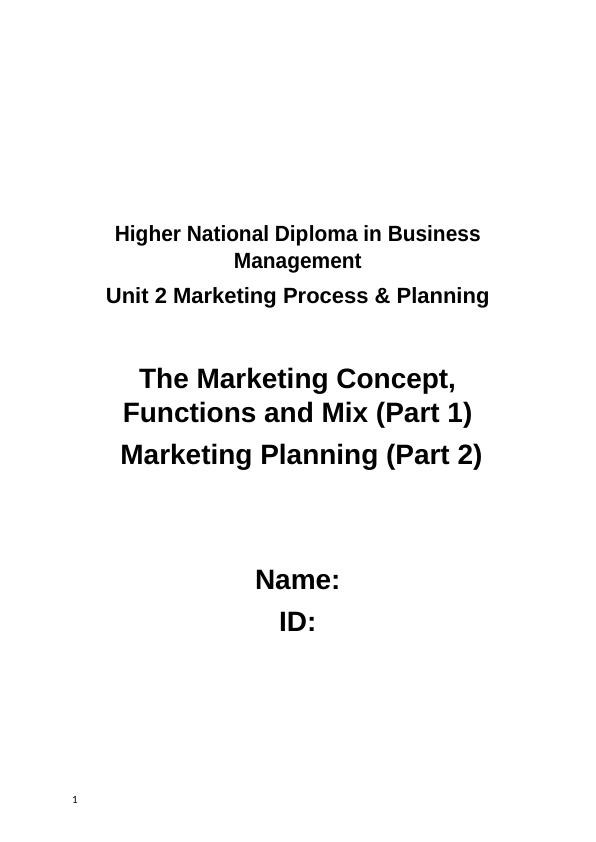 Marketing Process & Planning for Desklib Online Library_1