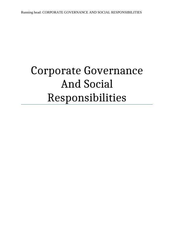 Corporate Governance and Social Responsibilities of National Australia Bank_1