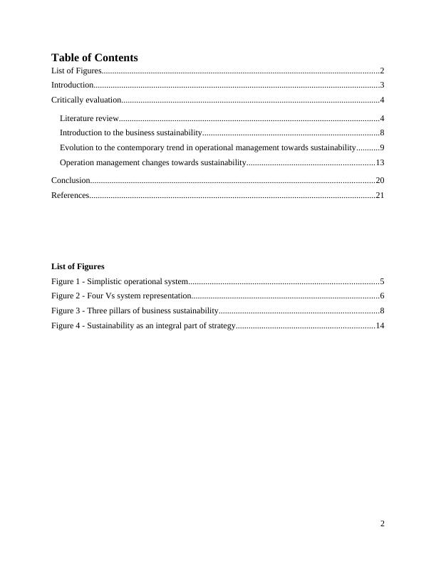 Operation Management and Business Sustainability: A Critical Evaluation