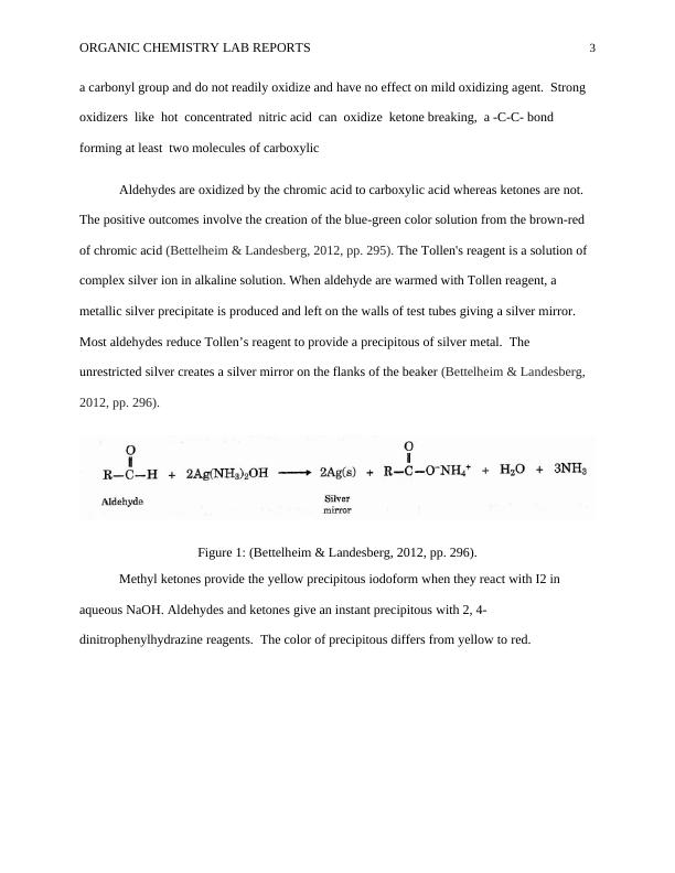 Organic Chemistry Lab Reports Desklib
