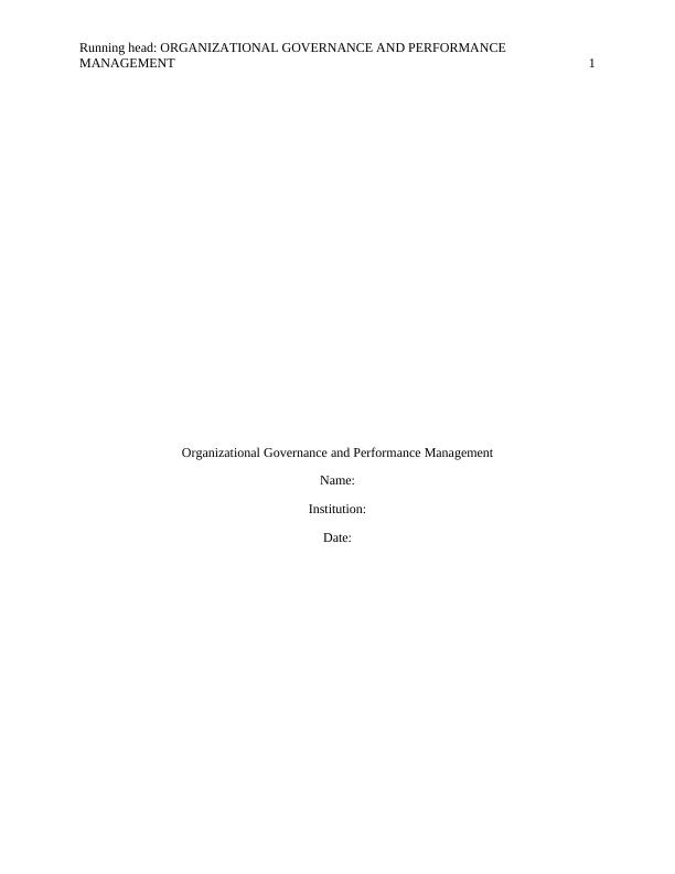Organizational Governance and Performance Management_1