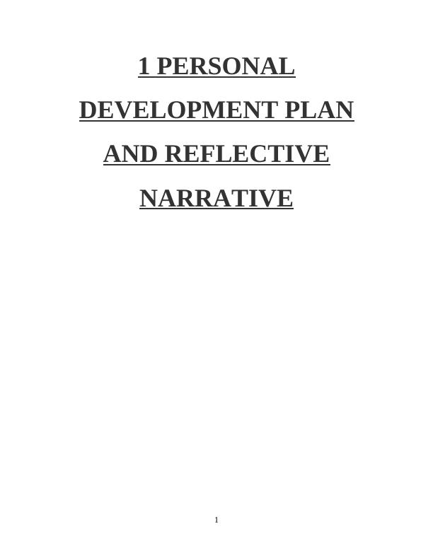 Personal Development Plan and Reflective Narrative_1