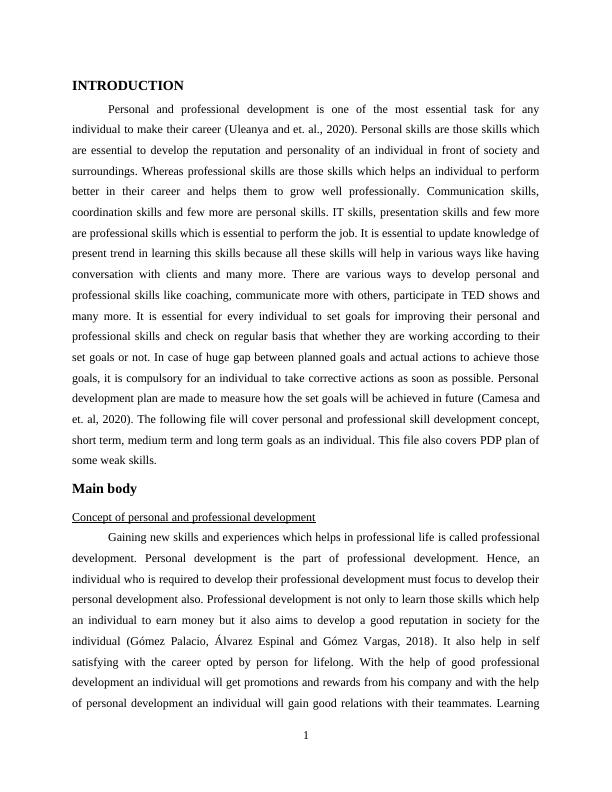 Personal and Professional Development Report Desklib