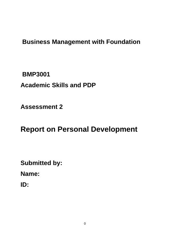 personal-development-report-for-academic-skills-and-pdp