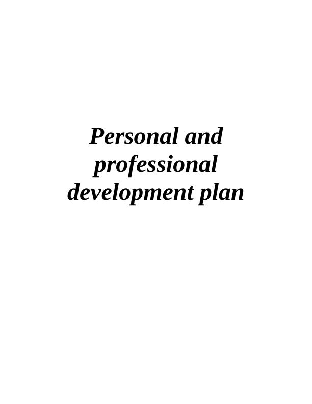 Personal and Professional Development Plan_1