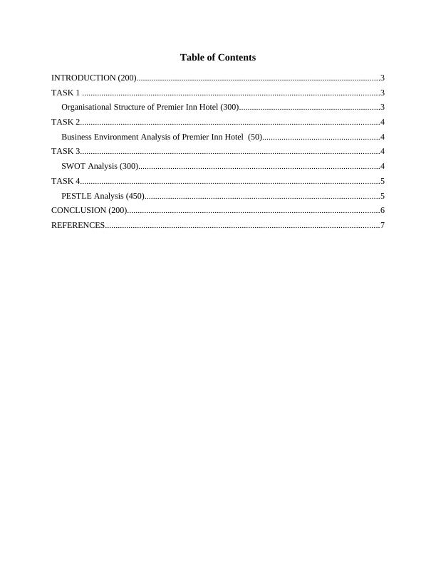 Premier Inn Hotel Case Study Understanding Business Organisation