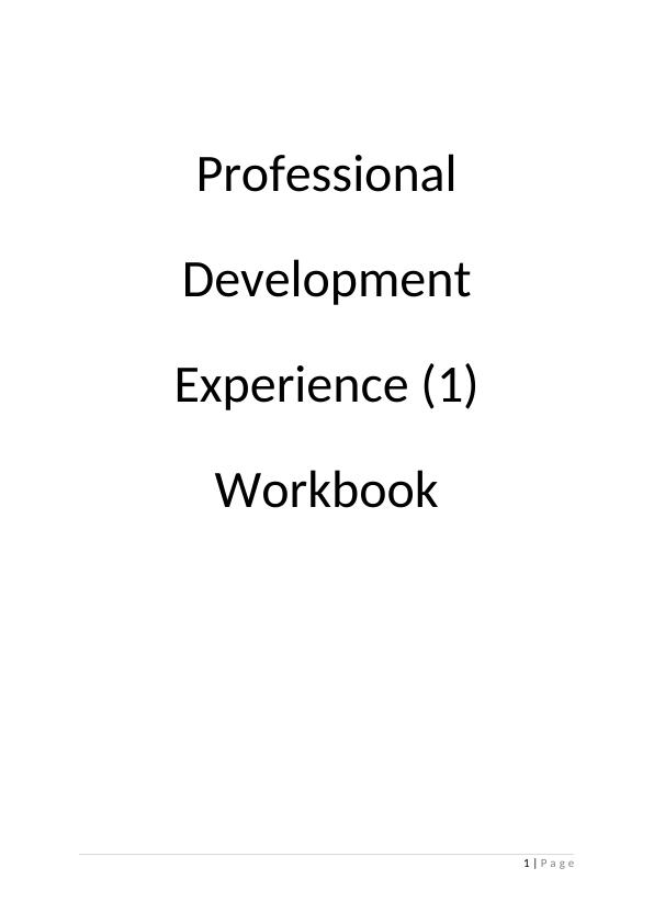 Professional Development Experience 1 Workbook_1
