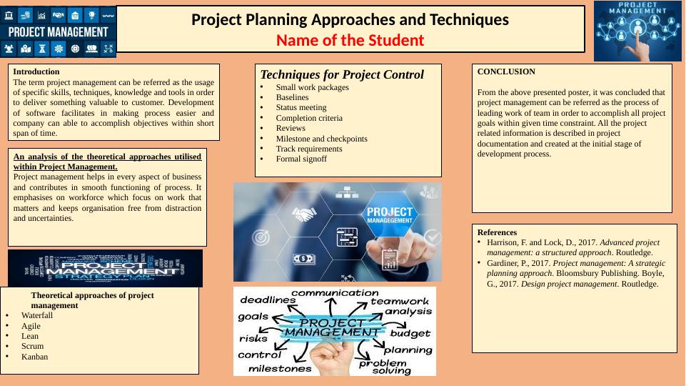 Project Management Techniques And Approaches Desklib