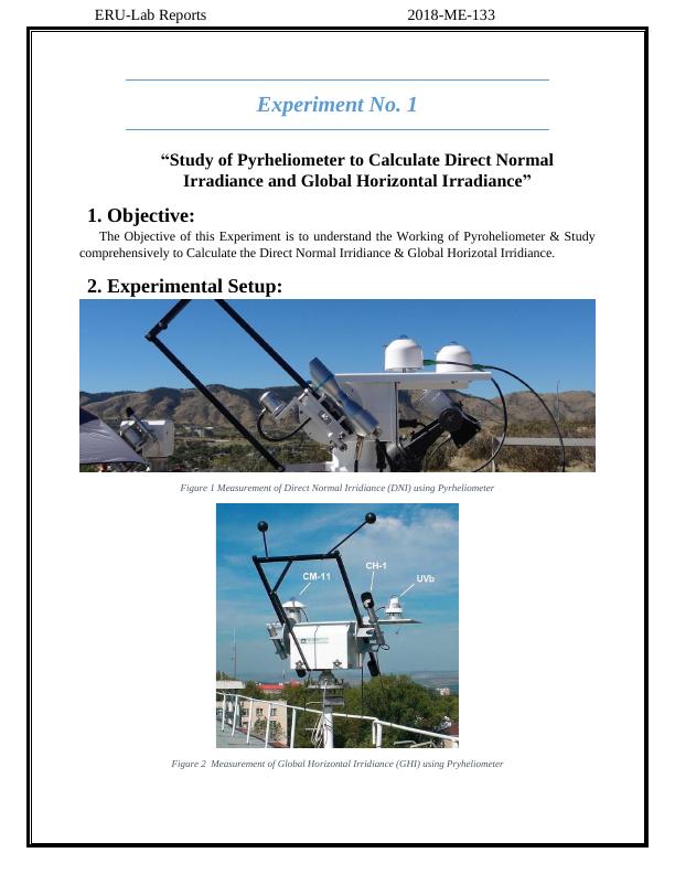 Study of Pyrheliometer to Calculate Direct Normal Irradiance and Global Horizontal Irradiance_8
