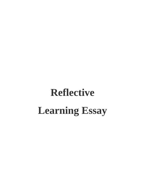 reflective essay importance