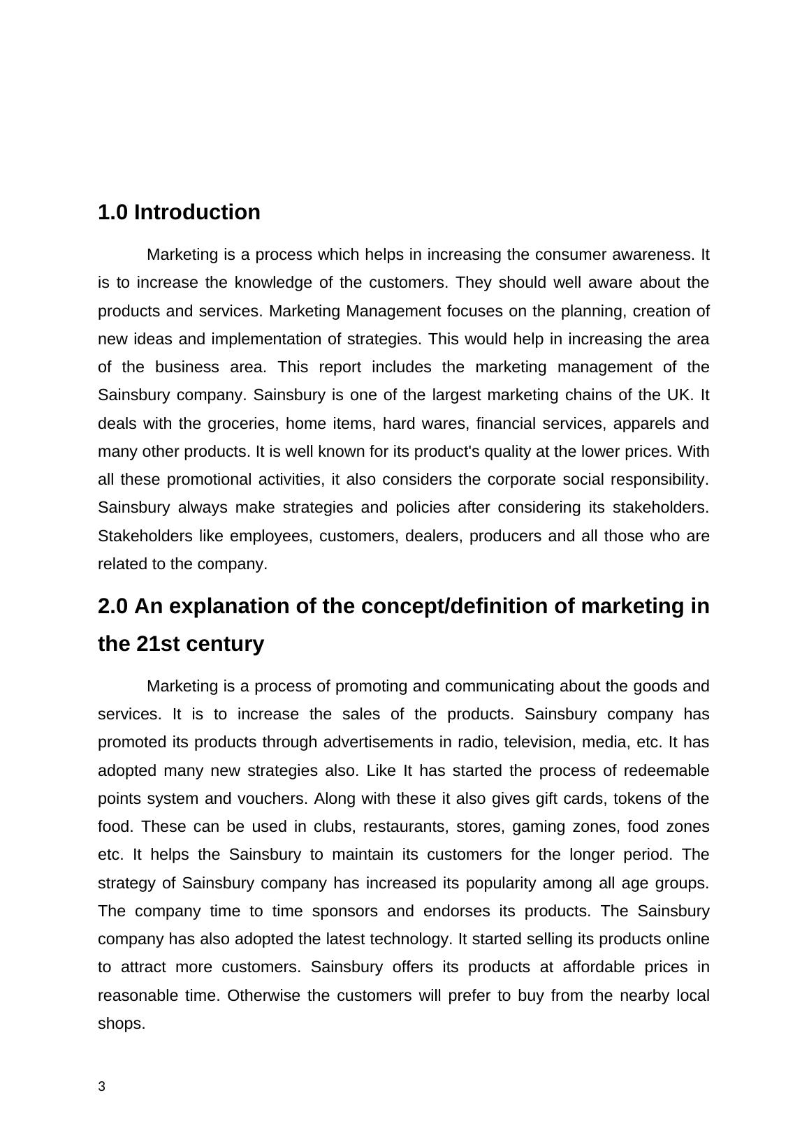 Marketing Process & Planning for Sainsbury: Functions, Mix, and Analysis