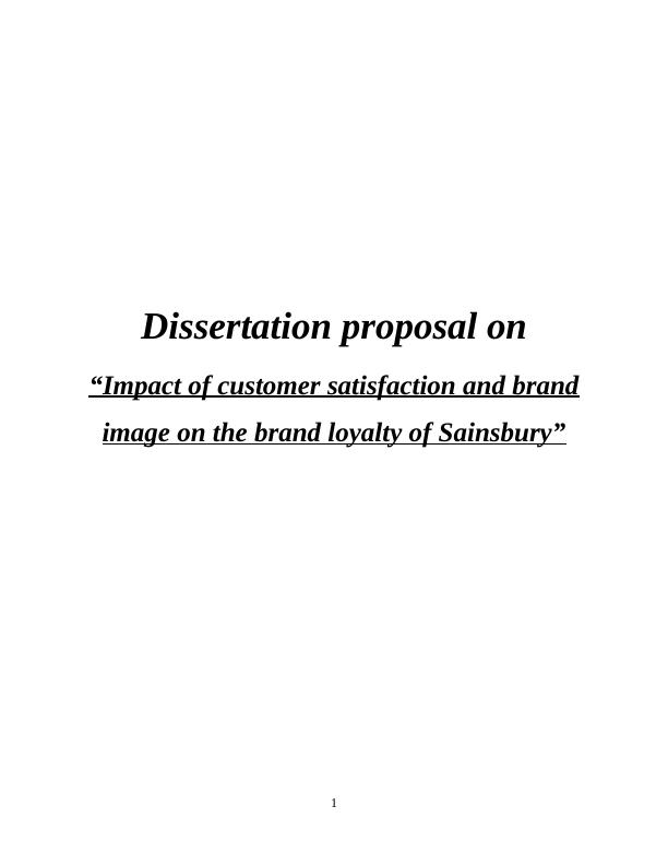 Impact of Customer Satisfaction and Brand Image on Brand Loyalty of Sainsburys_1