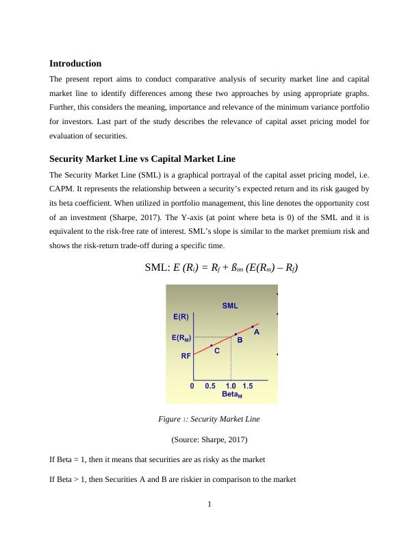 Comparative Analysis of Security Market Line and Capital Market Line_4