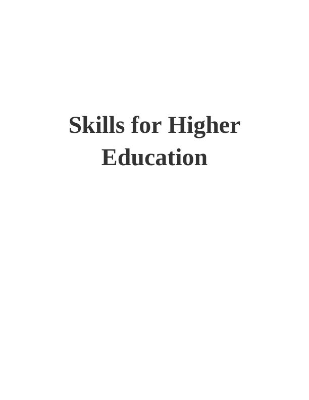 study skills for higher education