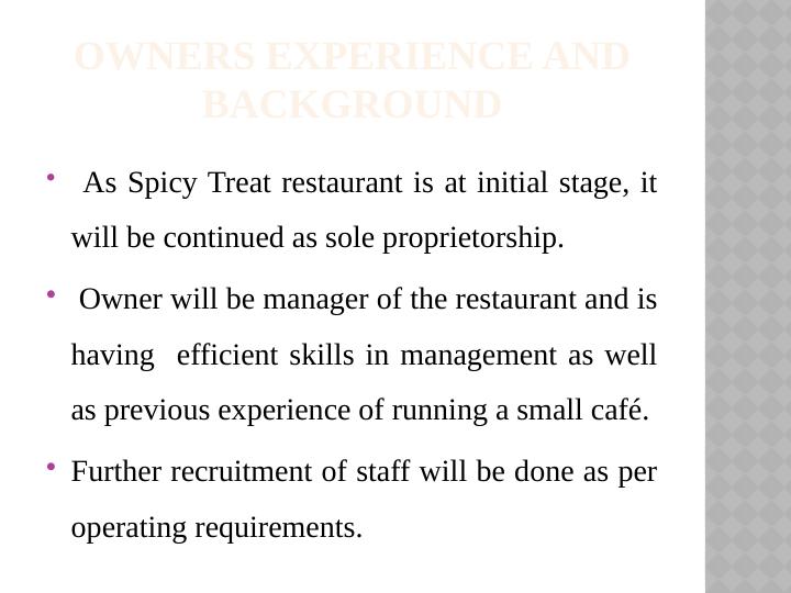 Business Plan of Spicy Treat Restaurant_3