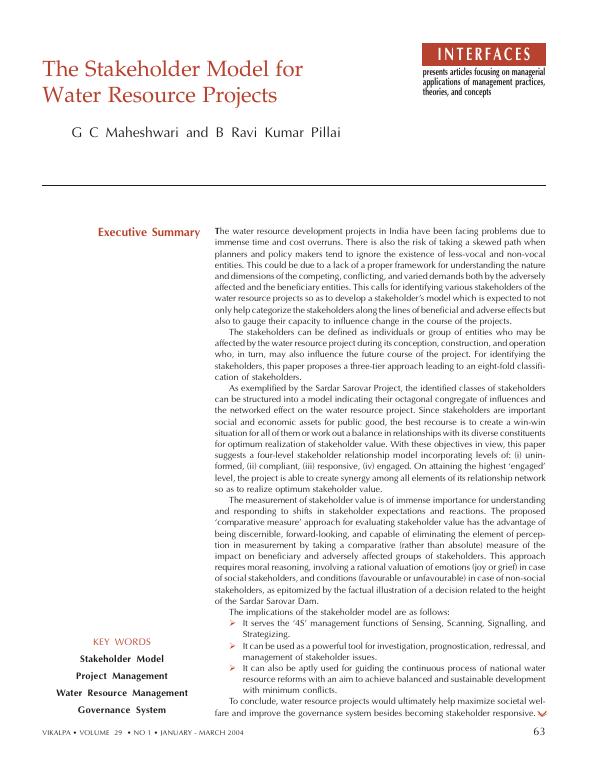 The Stakeholder Model for Water Resource Projects_1