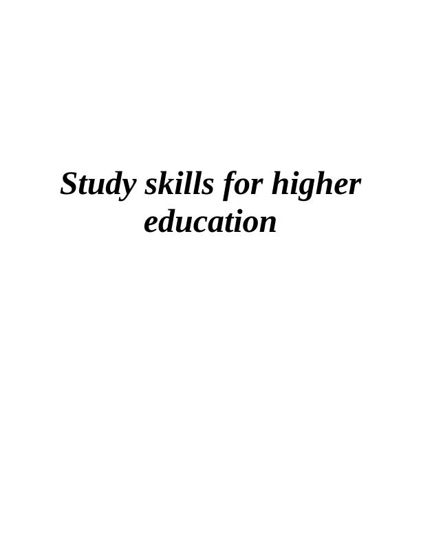 importance of study skills in higher education