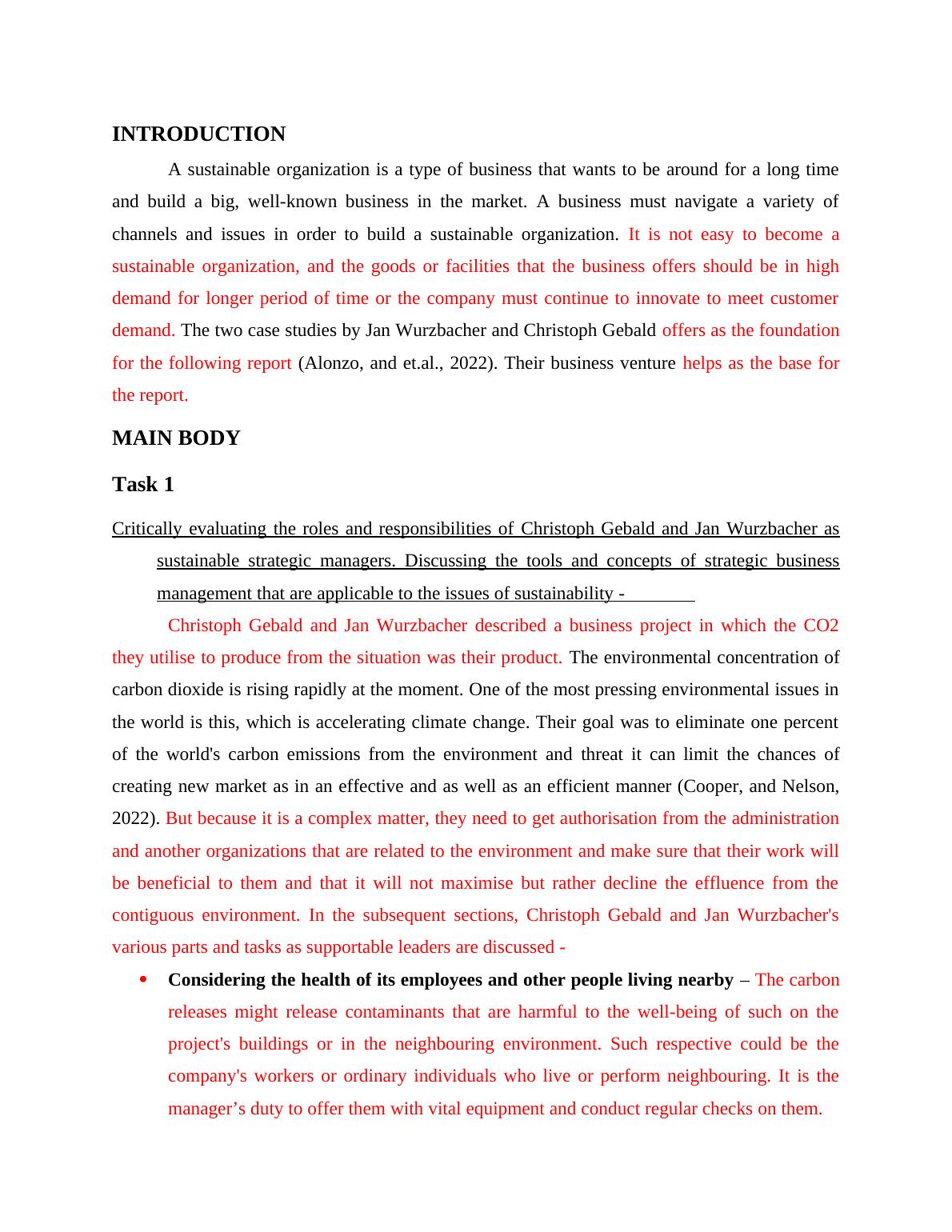 Building a Sustainable Organisation Case Study Analysis