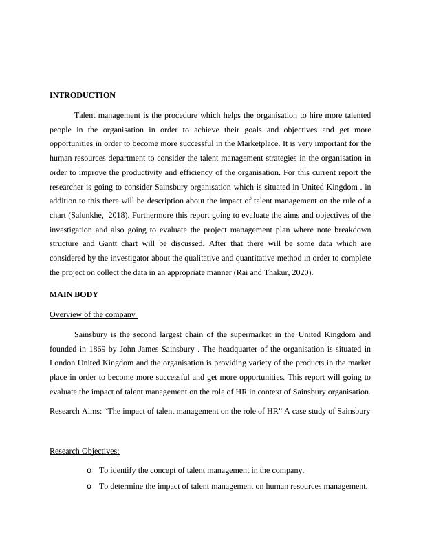 human resources sainsbury's case study