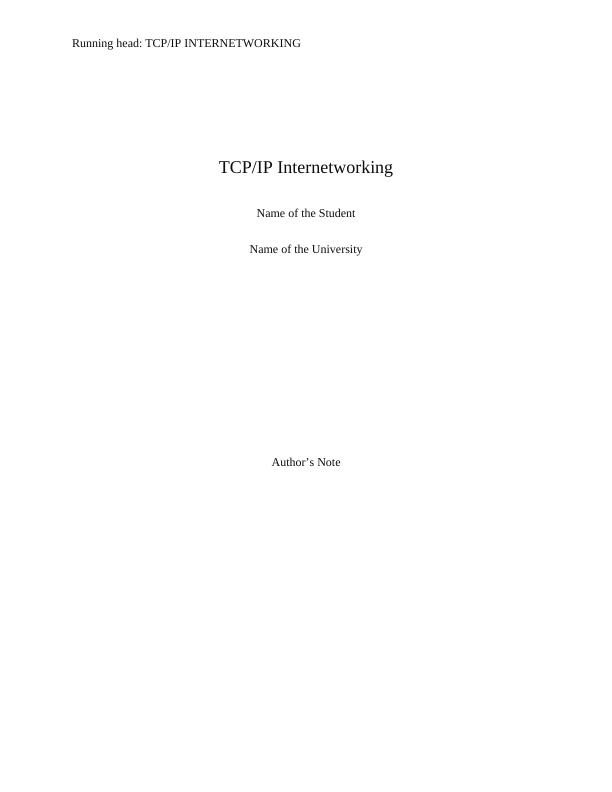 TCP/IP Internetworking_1