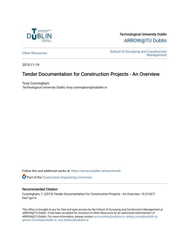 Tender Documentation for Construction Projects - An Overview_1