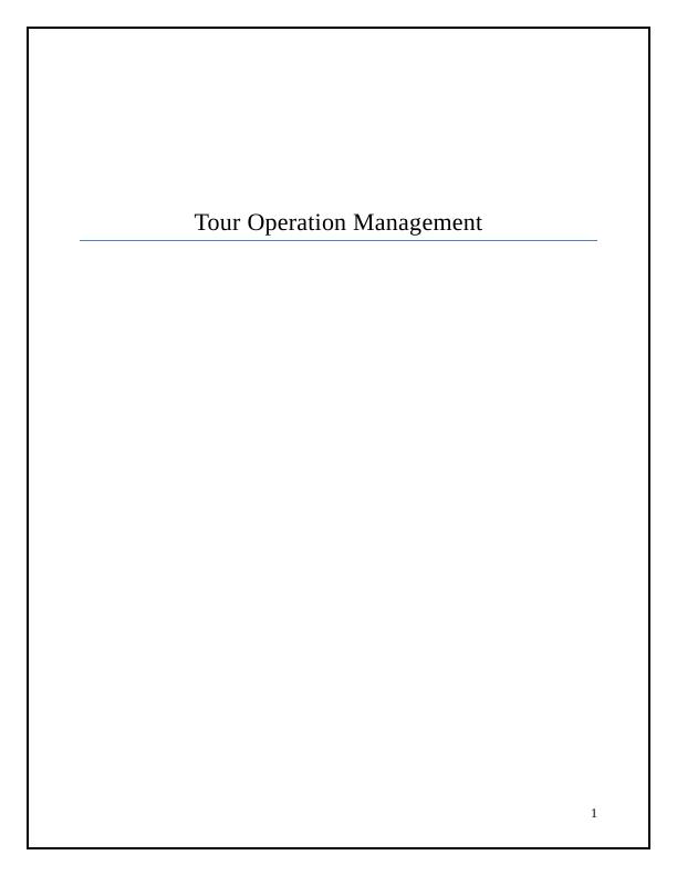 Tour Operation Management Report_1