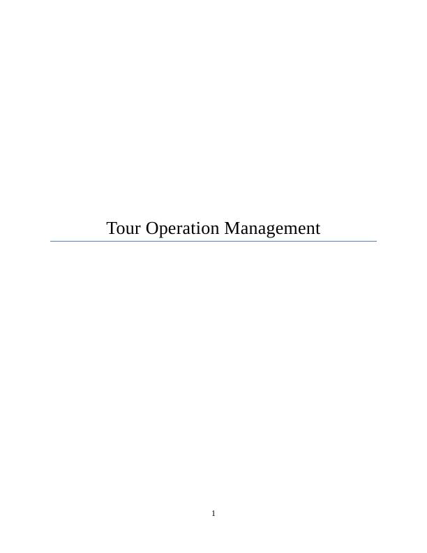 Tour Operation Management Report_1