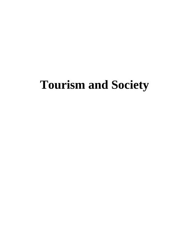 Tourism and Society: Impact on Economy, Society, and Environment_1