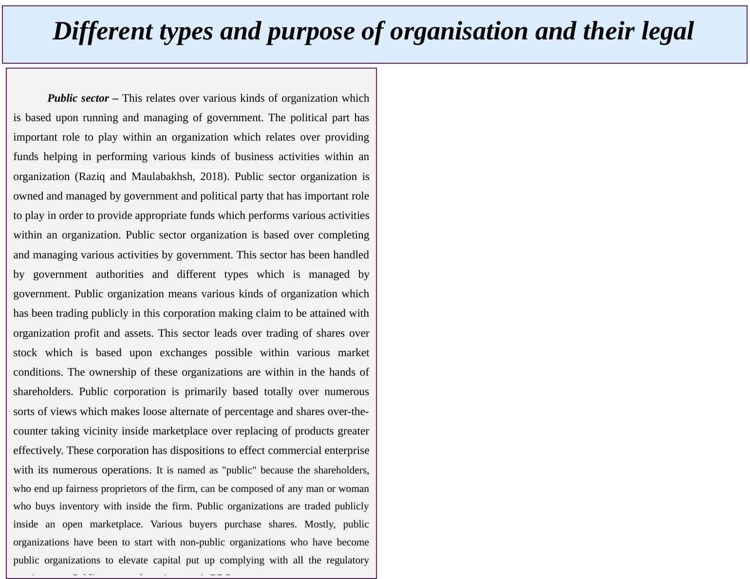 Types of Organizations and Legal Structures Desklib