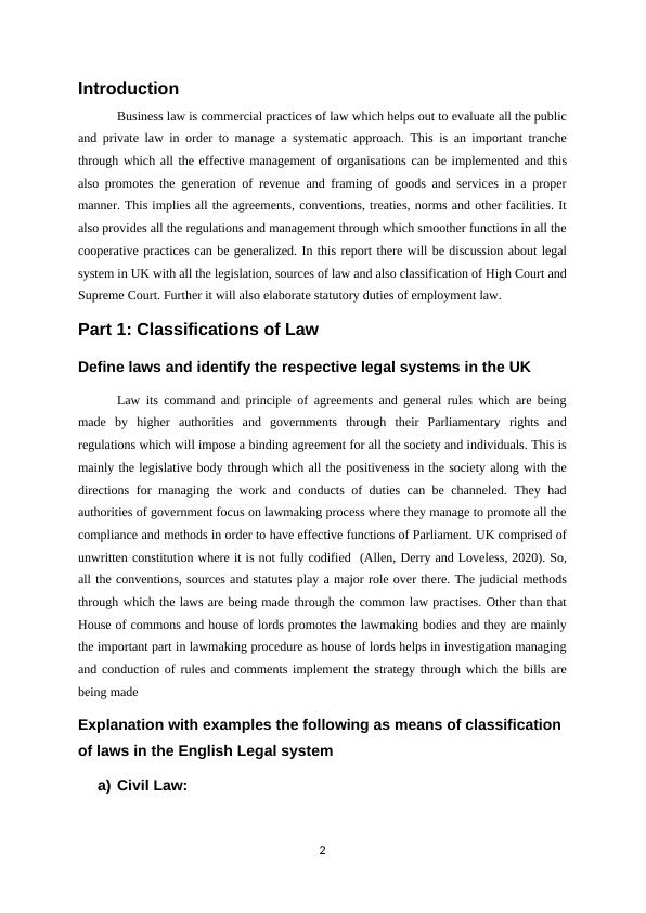 Legal System for Business Law UK Classification, Sources, and
