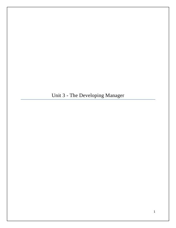Unit 3 - The Developing Manager_1