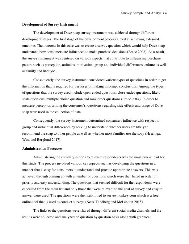 Survey Sample and Analysis for Dove Soap Desklib