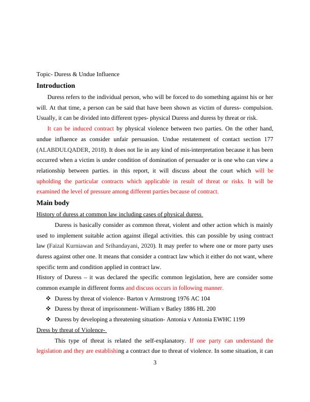 what is duress in contract law essay