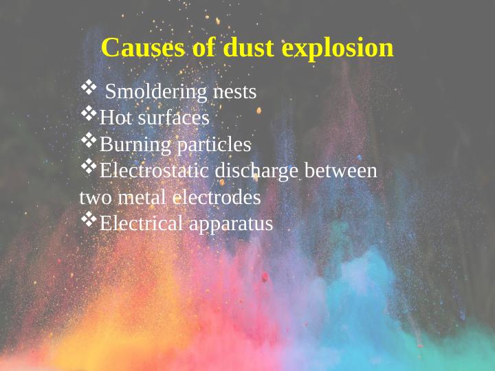 Dust Explosion Causes, Prevention and Control Measures