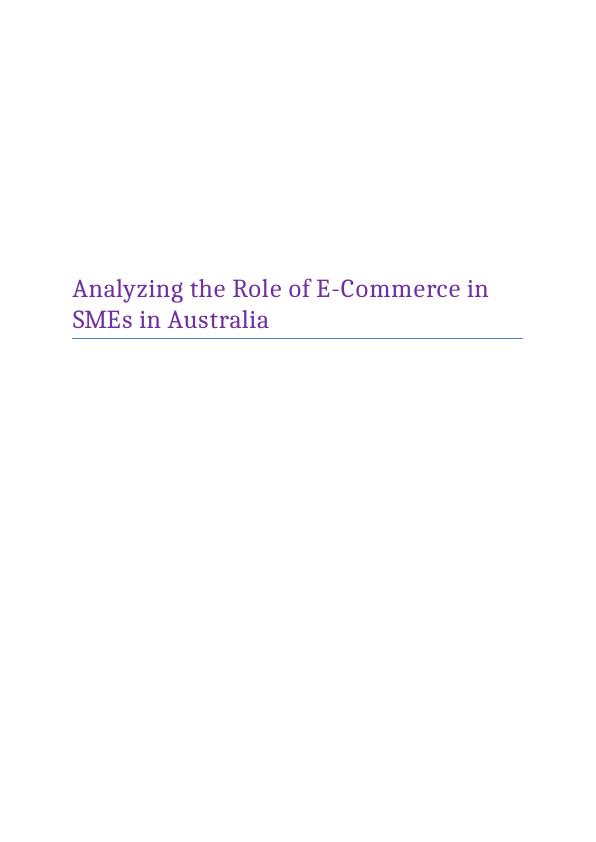 Analyzing the Role of E-Commerce in SMEs in Australia_1