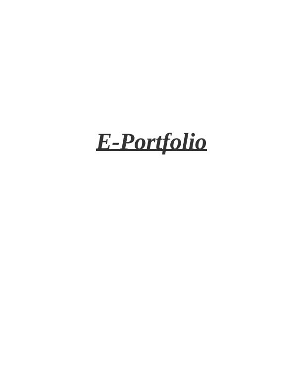 E-Portfolio for Reflective Learning and Career Growth | Desklib_1