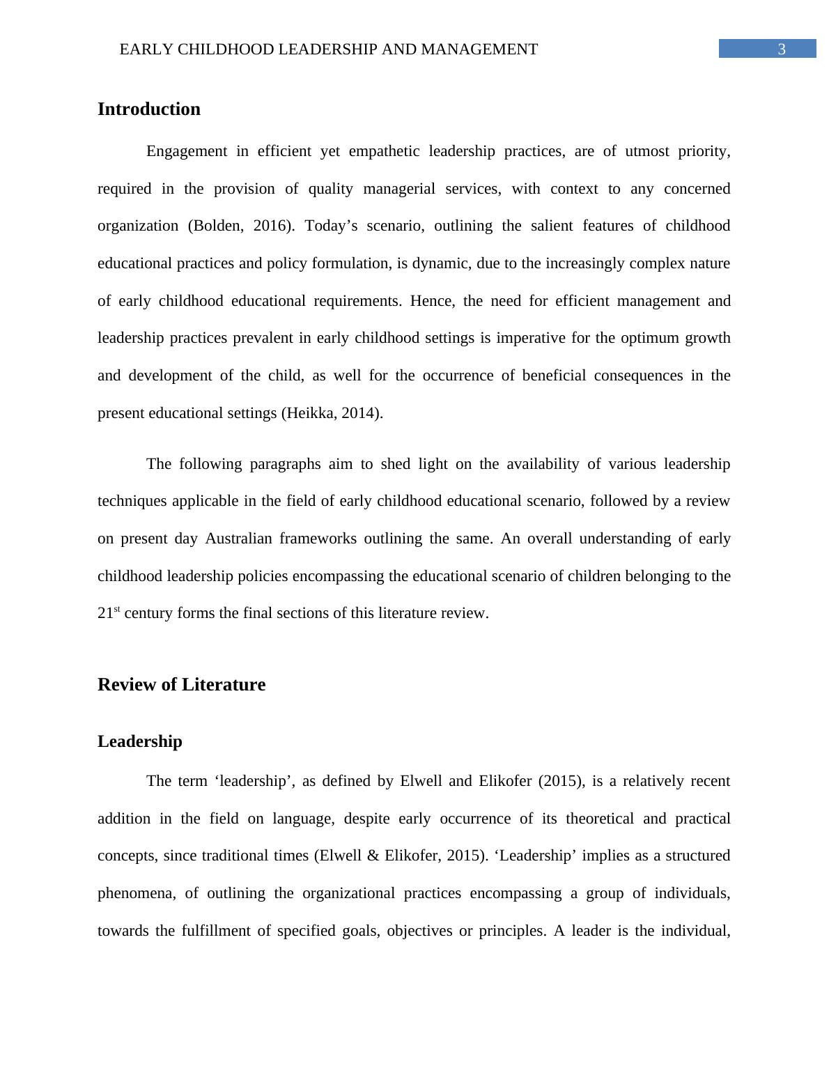 Early Childhood Leadership and Management Importance, Functions, and