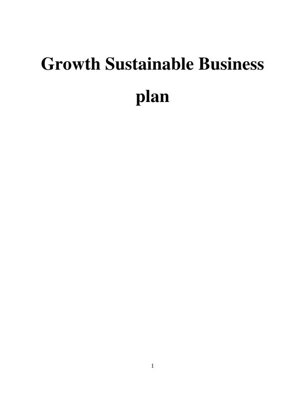 growth sustainable business plan