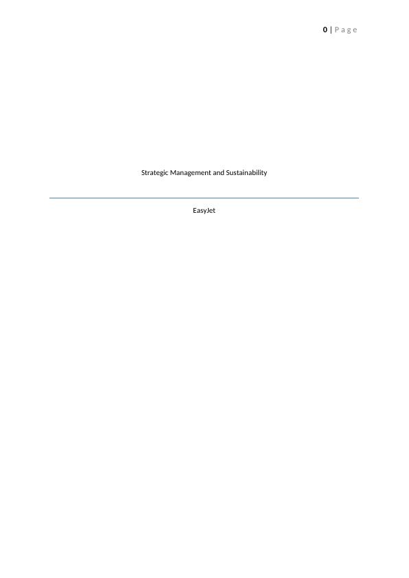 Strategic Management and Sustainability of EasyJet_1