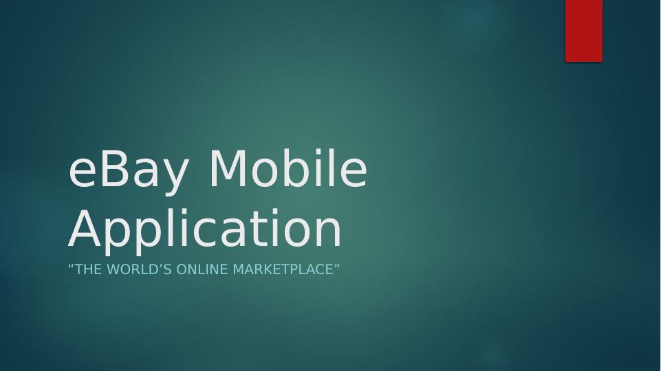 eBay Mobile Application: The World's Online Marketplace_1